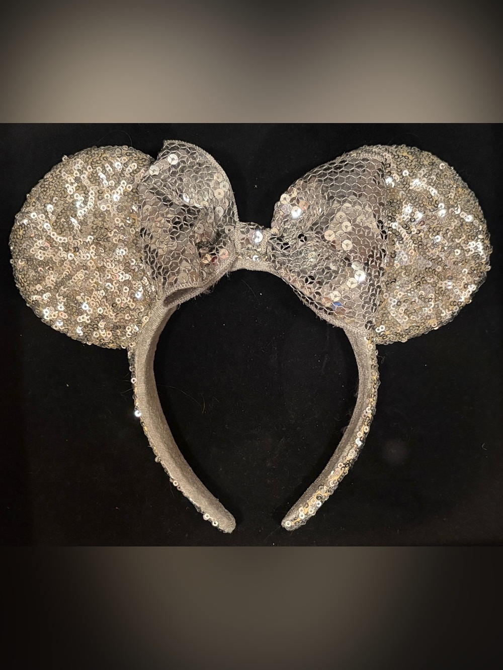 Silver Sequin Minnie Ear Headband
